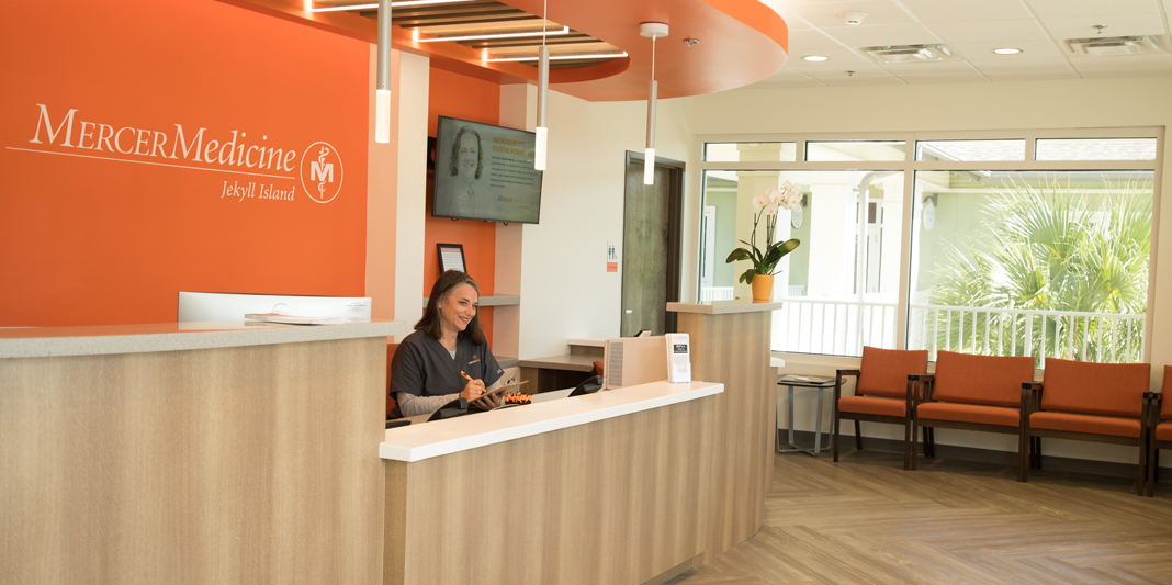 Inside lobby of Jekyll Island clinic